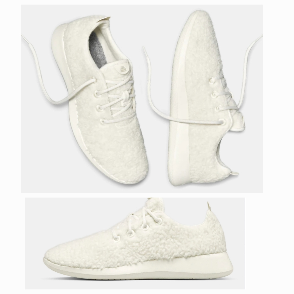 Allbirds Mens Wool Runner Fluff Running Shoes ~WHITE ~Size 11 **NEW